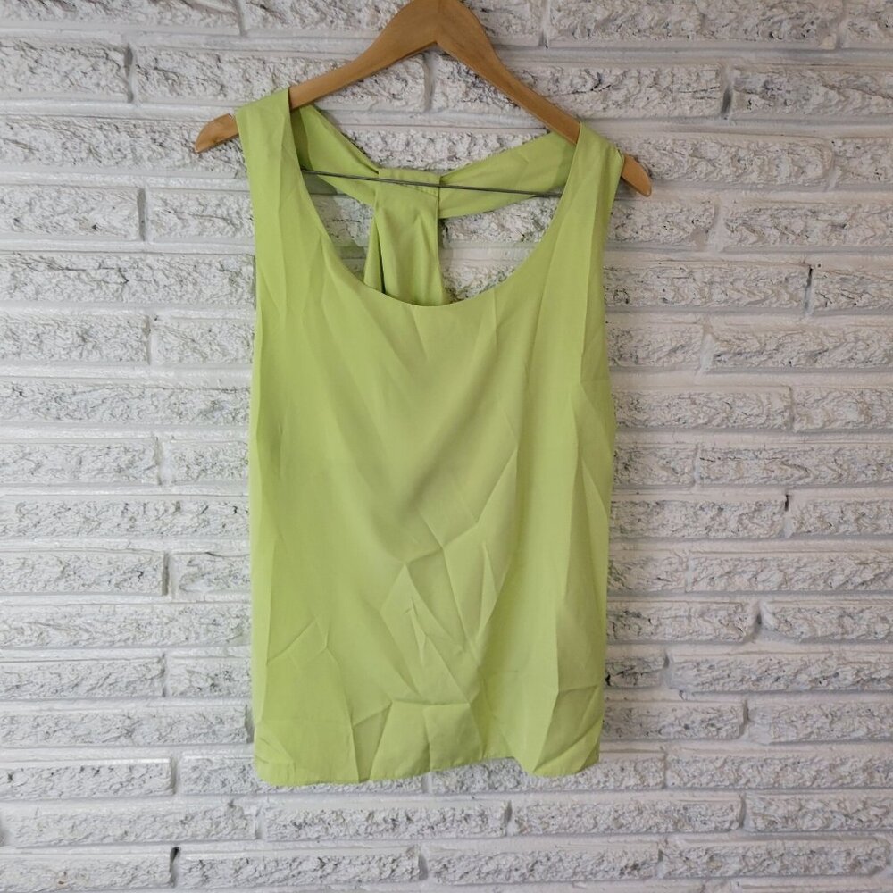 Dana Buchman Womens Top XL Tank Daiquiri Green Racerback Polyester GRE13E
